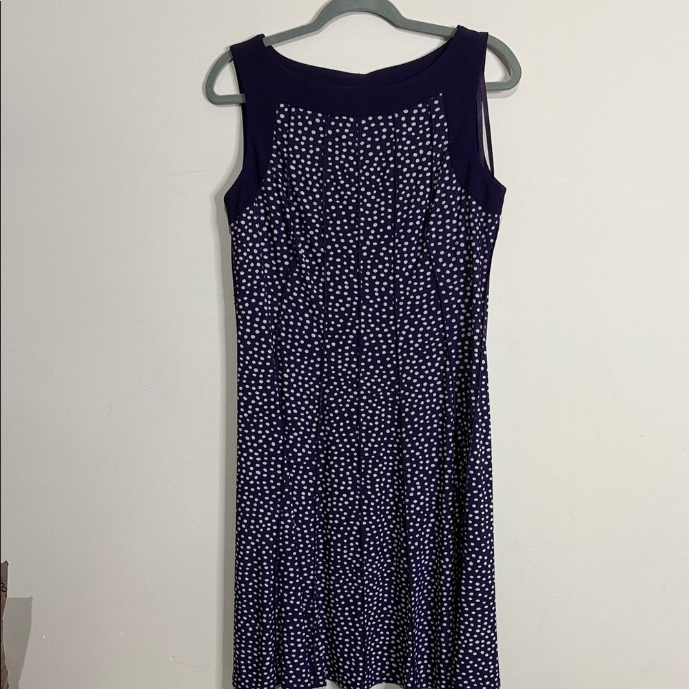 Perceptions purple Dress with White Polka Dots